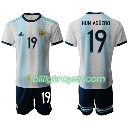 Billige Fotballdrakter Argentina Sergio Agüero 19 Barn Hjemmedraktsett Copa América 2019 Kortermet